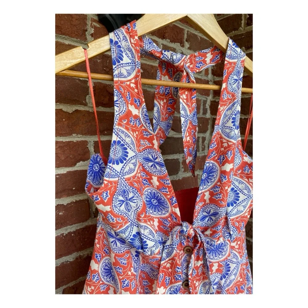 NWOT Anthropologie Maeve Buttondown Halter Mini Dress  Size Small - Picture 6 of 14